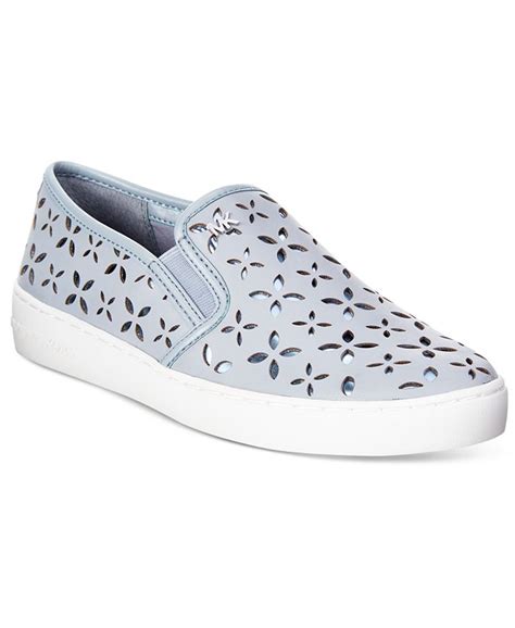 michael michael kors keaton floral perforated slip on sneakers